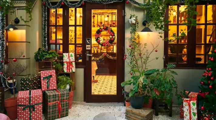  trang trí cửa kính Noel 